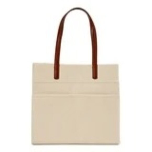 NWD Time Tru We Are All In This Together Canvas Beige Tote Bag Rainbow Positive - Picture 10 of 10